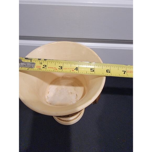 Roman Italian Style Vase Pottery Flowers Bouquet Container Cream Gold #8556 - Picture 8 of 8